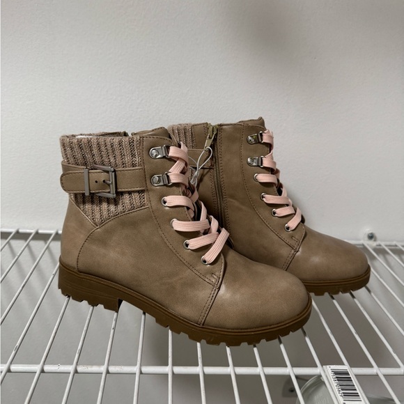Sugar Girls Payel Buckle Detail Knit Combat Boots - Picture 1 of 3